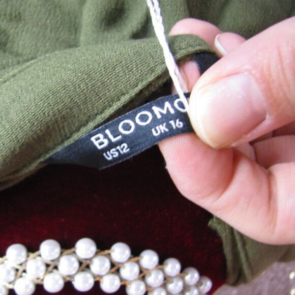 NWT BloomChic button front short sleeve belted dress 12/ L - Picture 8 of 9